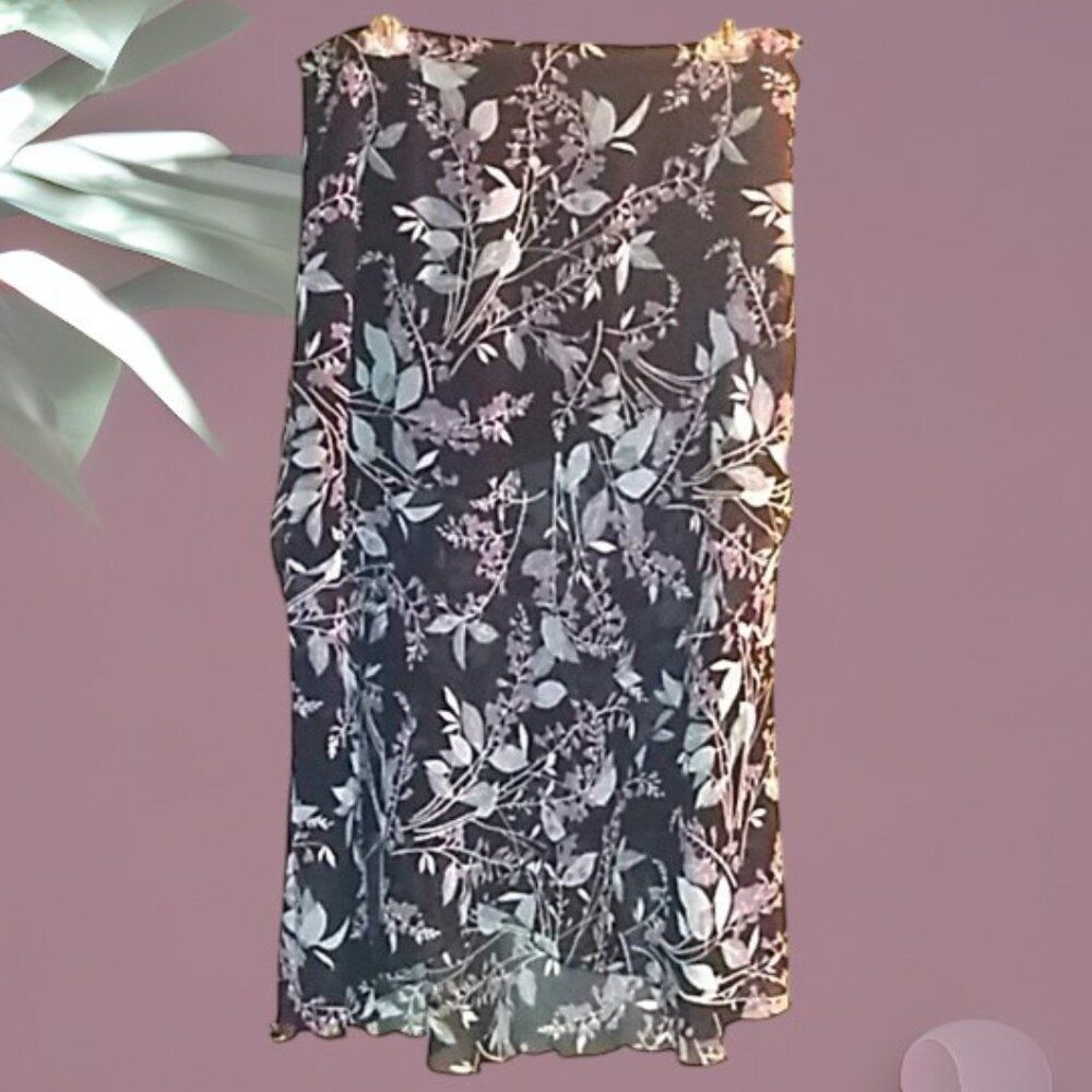 Jaclyn Smith Floral Print in Lovely Colors Long Flowy Skirt Size10